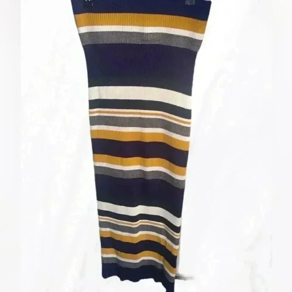Callahan Tube Dress Knit Strapless Multicolor Striped Midi L - Picture 2 of 9